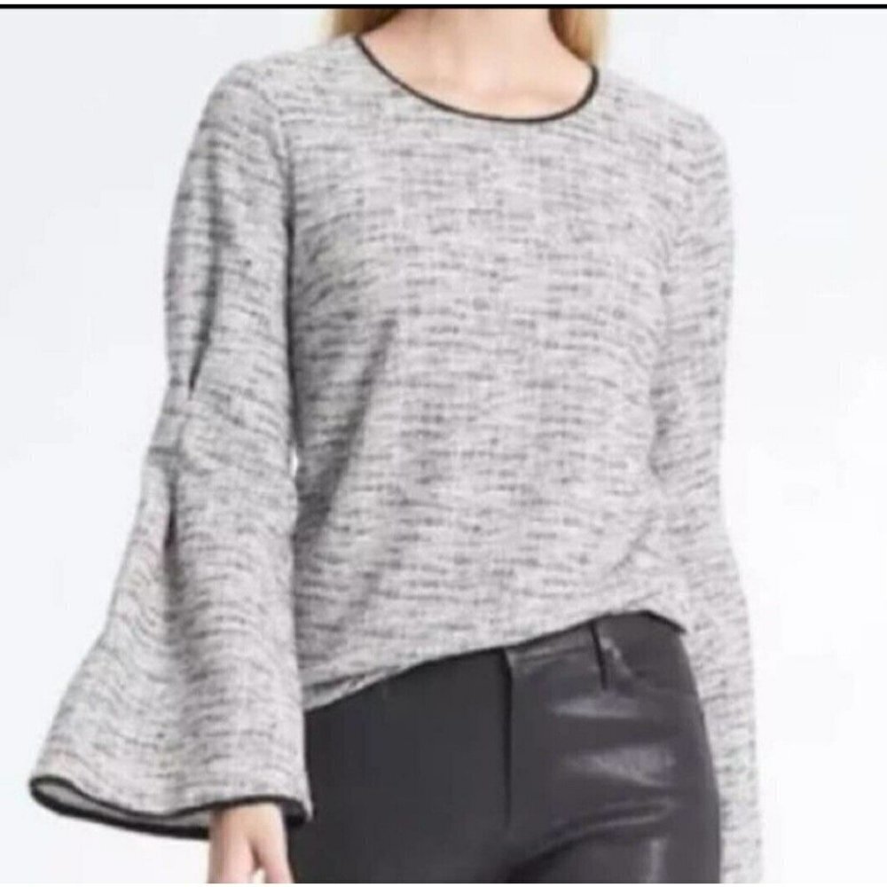 Banana Republic Gray Bell Sleeve Blouse